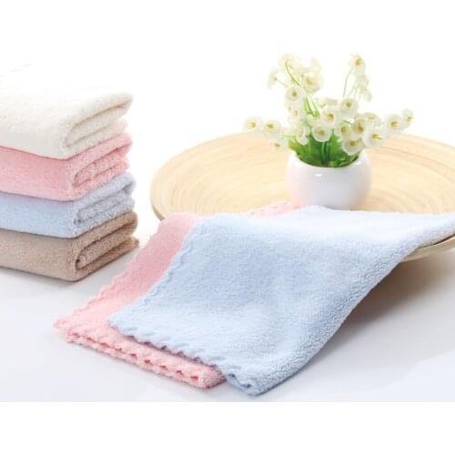 Hot sell 2pcs High-density coral fleece small square towel 30*30 soft absorbent multifunctional furniture kitchen cleaning towel