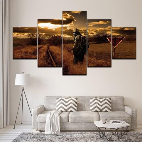 5 Panel Modular Biochemical Soldier Painting Canvas Wall Art Picture Home Decor Living Room Canvas Print Modern Painting Artwork