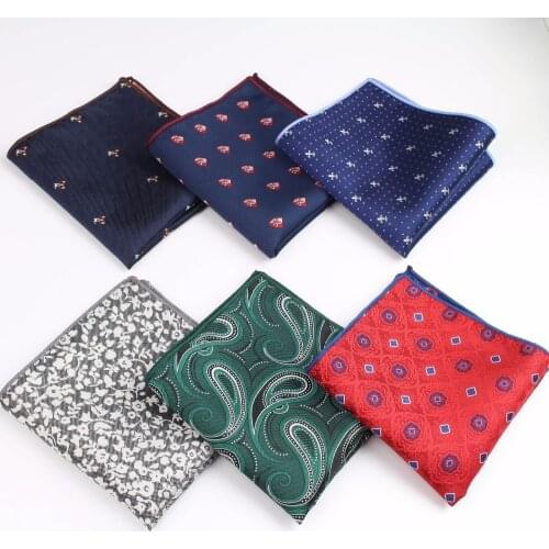 Men Suits Polyester Designer Handkerchiefs Woven Printing Pocket Square Hankies Business Casual Pockets Hanky No.1-20