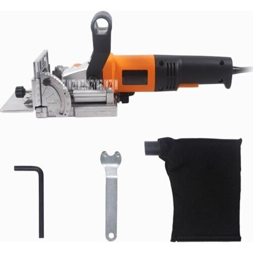 New Electric Multifunctional Woodworking Slotting Machine Angle Adjustable Tenoning Machine Biscuit Machine 220V 760W 11600r/min