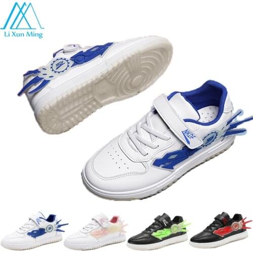 New Fashion Childrens Sports Casual Shoes Low-top Skateboard Sports Shoes Soft Sole Comfortable Non-slip Breathable White Shoes