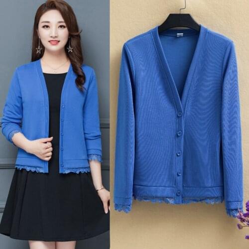 New Fashion Elegant Autumn Sweater Coat Women Ladies V-neck Long Sleeve Slim Knitted Cardigan Outwear Plus Size 5XL