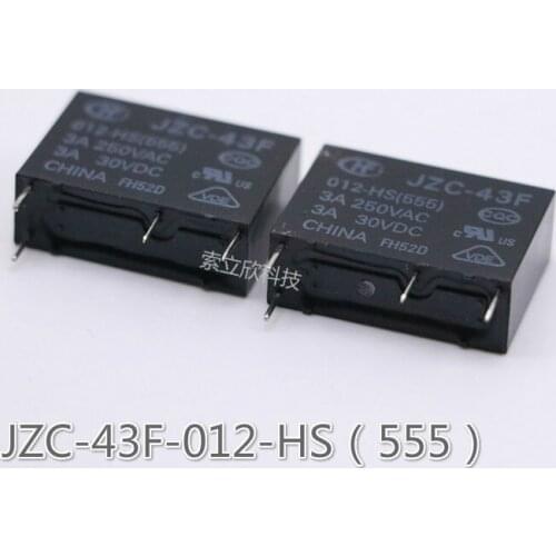 New Power Relay Jzc-43f-012-hs 4pin Open 3a 12vdc