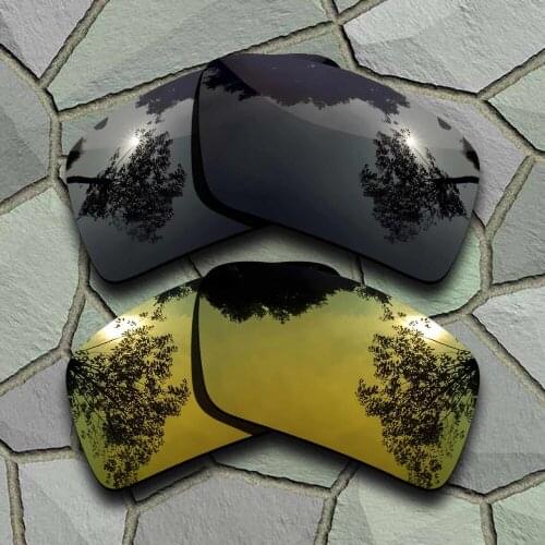 Grey Black&Yellow Golden Sunglasses Polarized Replacement Lenses for Oakley Eyepatch 2