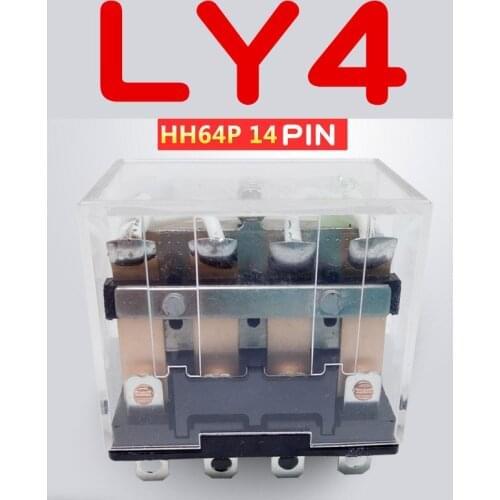 1Pcs LY4NJ HH64P Mini Relay P143 14 Pin 10A With LED Intermediate Relay 12VDC 24VDC 220V 10A general purpose switching relay