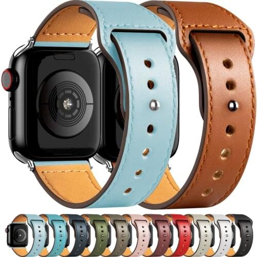 PU Leather strap For Apple watch band 44mm 40mm 42mm 38mm 44 mm Smartwatch Accessories Sport bracelet iWatch series 3 4 5 6 se
