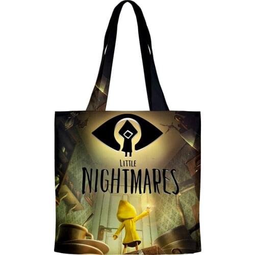 2021 3D Little Nightmares Tote Bag Unisex Travel shoulder bag Women Reusable Foldable Shopping Hand bags Collage Book Bag