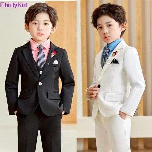 Boys Wedding Suit Jacket Kids Formal Tuxedo Dress Clothes Set Child Party Morning Coat Ring Bearer Blazer Tie Shirt Pant Costume
