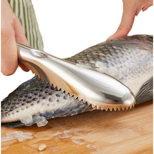 1pcs Cooking Tools Fish Cleaning Knife Fish Skin Scraper Stainless Steel Fish Scales Fishing Cleaning Kitchen Gadget
