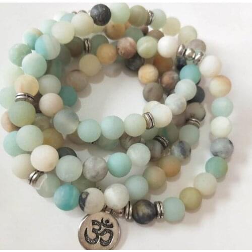 108 beads 8mm elastic adjustable Lotus life tree Buddha OM eye Chakra Reiki agate Onyx Yoga Bracelet necklace iok35