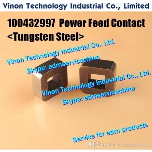 2pcs) 100342166 Power Feed Contact C001 Tungsten Steel 12x12x5mm for Robofil 100,200,400,CUT20,30 100432997, 342.166, 432.997