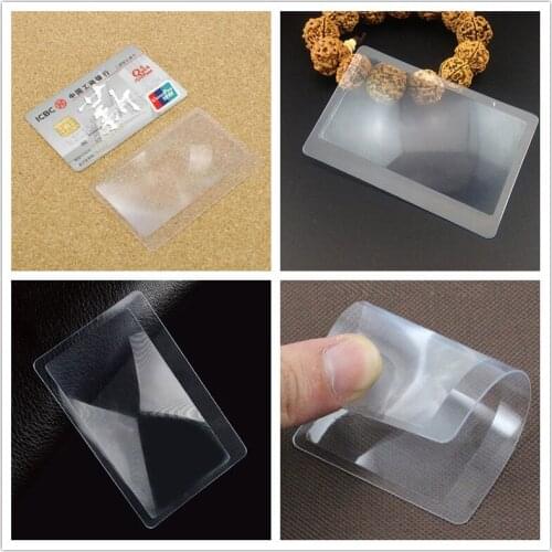 High Quality 5/10Pcs 3 X Transparent Credit Card Magnifier Magnification Magnifying Fresnel LENS