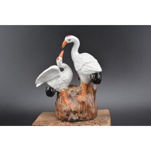 Antique Chinease QingDynasty porcelain statue,crane,Handicrafts,best collection&adornment, Free shipping