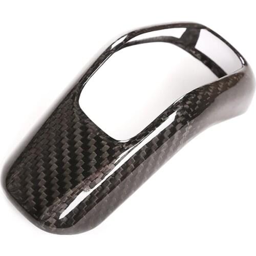Car Real Carbon Fiber Gear Shift Head Cover Trim Stickers for Land Rover Defender 110 2020-2021
