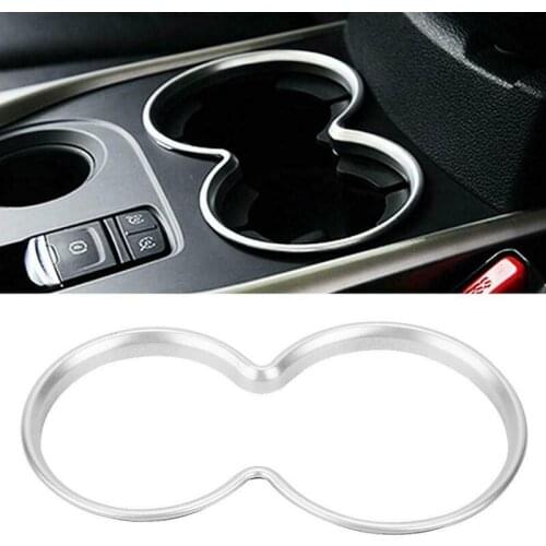 Car Silver Chrome ABS Interior Water Cup Holder Frame Cover Trim for Renault Kadjar 2015-2017 Car Styling