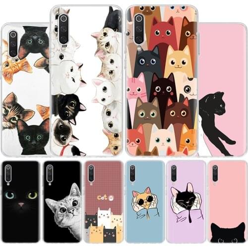 Cat Cute Kitten Cartoon Cover Phone Case For Xiaomi Redmi Note 10 9 9S 8T 8 7 6 5 9A 6A 7A 8A 9C K20 S2 Pro Luxury Soft Coque