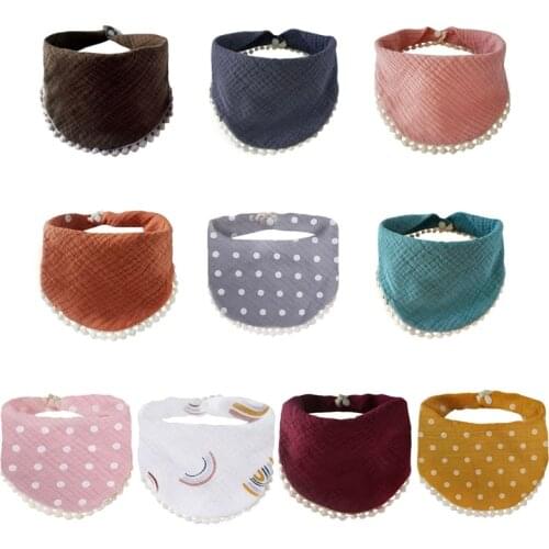 Baby Infants Feeding Bibs Soft Pure Cotton Bandana Saliva Towel Toddler Triangle Drool Scarf Newborn Burp Cloth