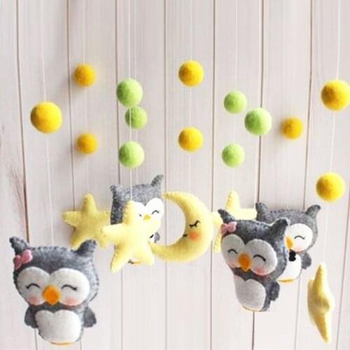 Newborns Crib Bed Bell Toddler Mobile Rotating Arm Bracket Musical Box Pregnant Mom Handmade Material Package Baby Rattles Toys