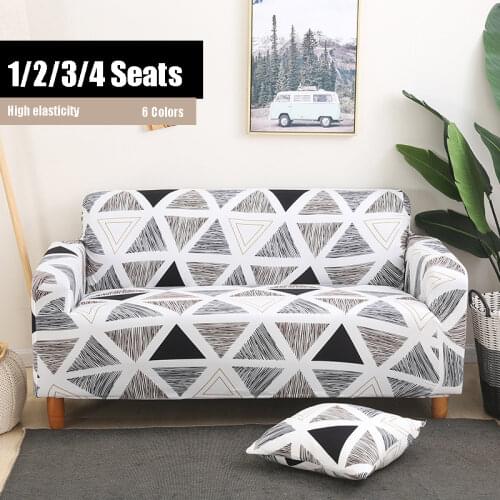 Elastic Sofa Cover Santa Clause Printed Sofa Towel L-shape Slipcovers for Living Room Decor Sectional Couch Cover 1/2/3/4 Seat