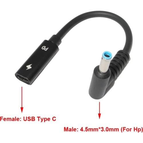 Huiyuan USB Type-C 4.5x3.0mm Plug Power Adapter Connector Converter Fit for HP Laptop Stream Spectre Pavilion Envy Eliteboook