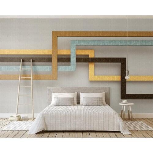 Customized 3D mural simple retro cloth pattern geometric line wallpaper living room bedroom TV background wall decoration обои