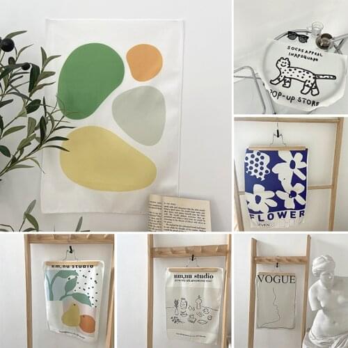 Ins Hanging Cloth Bedroom Dormitory Wall Tapestry Photo Background Props Simple Pattern Washable Durable Tapestry For Home Decor