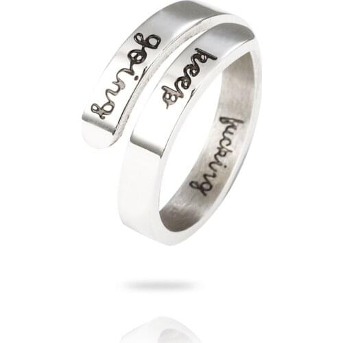 ELANUOYY Lovers Cross Ring Simple Stainless Steel Ring Wholesale