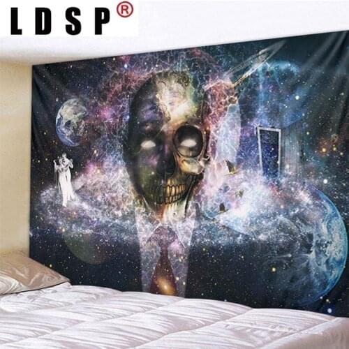 LDSP Skulls Haunted House Poster Picture Tapestry Hanging Rugs Background Cloth Beach Mat Blanket Art Bedroom Home Decor