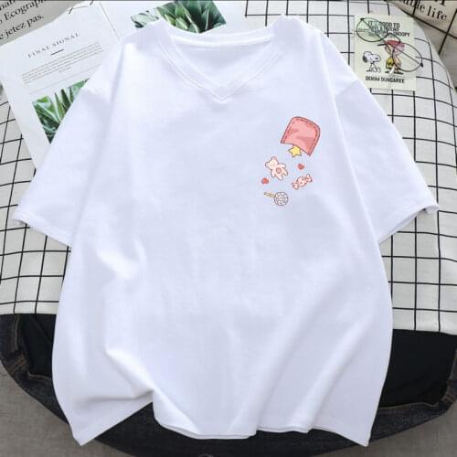 Summer Harajuku T-shirts Baibao Bag Pattern Ullzang Cotton Women Casual Tee Shirt Short Sleeved Loose Oversized T shirt Tops y2k
