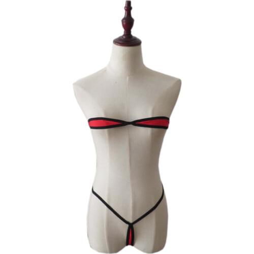 Micro bikini Sexy swimwear women swimsuit women biquini mini bikinis Solid color Edging Bow tie Lace adjust Large size Fun Thong