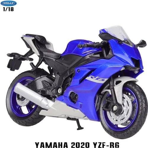 Welly 1:18 Hot new style YAMAHA 2020 YZF-R6 Kawasaki original authorized simulation alloy motorcycle model toy car Collecting