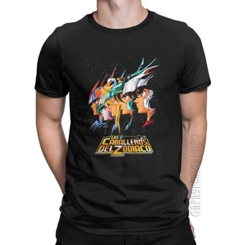 Los Caballeros Del Zodiaco T-Shirt Men Knights Of The Zodiac T Shirts Saint Seiya 90s Anime Tee Graphic Designer Tops O Neck