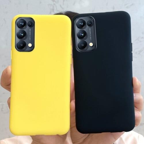 Soft Case For OPPO Reno5 Reno 5 Pro 5G Black Yellow Candy Matte Silicone Coque Slim Phone Cover For OPPO Reno 5 Reno5 Lite Cases