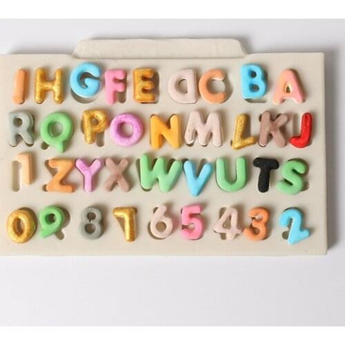 2020 New DIY Kitchen Baking Supplies Capital Alphanumeric Silicone Mold Cake Decoration Sugar Mold for Wholesale Drop Shipping