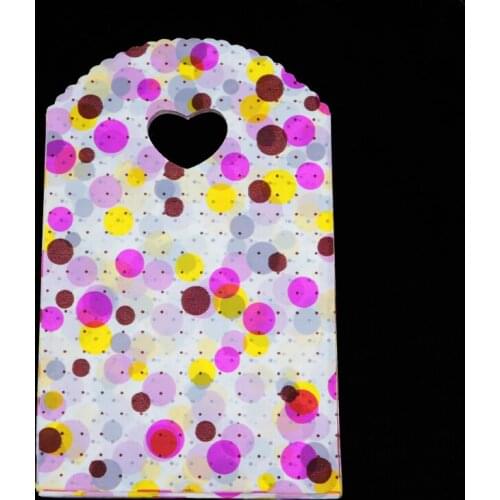 Wholesale 50pcs Colorful Dots Design Small Plastic Bag 13x21cm Candy Gifts Jewelry Packaging Bag Plastic Gift Bags With Handle