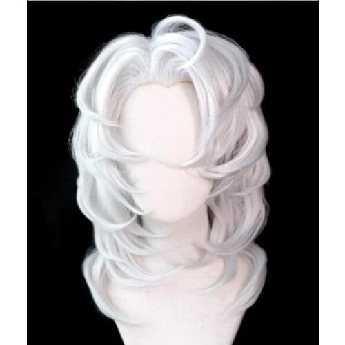 Demon Slayer Kimetsu No Yaiba Ayaki Rui Cosplay Wig Spider Silver Long Straight Synthetic Hair for Adult Halloween+ Free Wig Cap