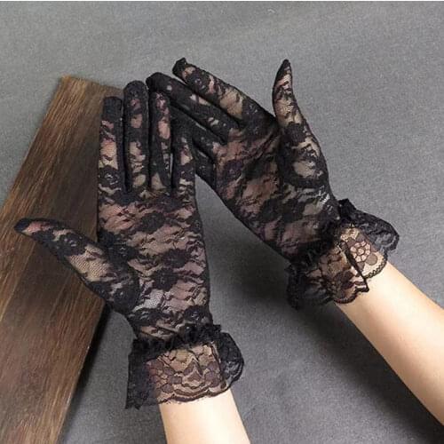 New Party Sexy Dressy Gloves Women High Quality Lace Gloves Paragraph Wedding Gloves Mittens Accessories Full Finger Girls