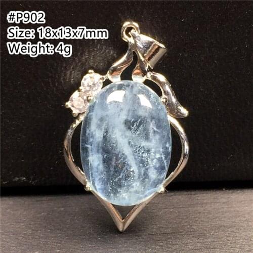 Top Natural Ocean Blue Aquamarine Crystal Pendant Jewelry For Woman Man Beauty Reiki Luck Gift Stone Beads Silver Gemstone AAAAA