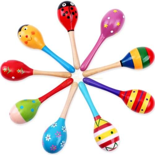 Baby Rattles Mobiles Wooden Toys Toddler Bed Bell Stroller Maracas Ball Educational Noise Maker Musical Hammer Toy for Children