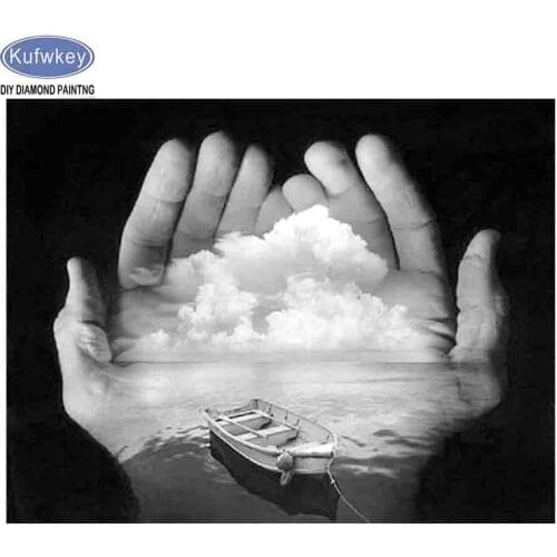 Full,Diamond Painting"black and white boat",sticker Diamond Embroidery,5d,DIY,Cross Stitch,Diamond Mosaic,Needlework,home decor