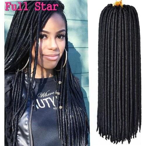 Full Star Faux lock Crochet Braids Hair 18" 24 Strand 100g synthetic Braid Hair Extension Black Purple Bug Brown Blond for Women