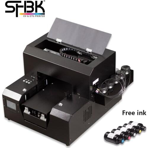 A4 uv small inkjet printer touch screen with UV five-color ink for pattern printing on leather, plastic, etc. Free shipping