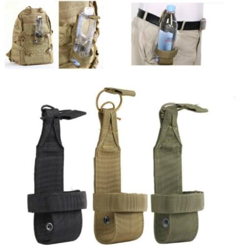 Durable And Portable Outdoor Travel Kettle Bag Tactical Water Bottle Pouch Nylon Adjustable Magic Tape Military Cover Holster