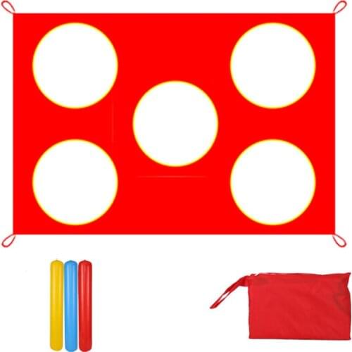 Rainbow Parachute Parachute Play Parachute Outdoor Game Activity Toy with 3x Air Sticks Sports Development Outdoor Umbrella