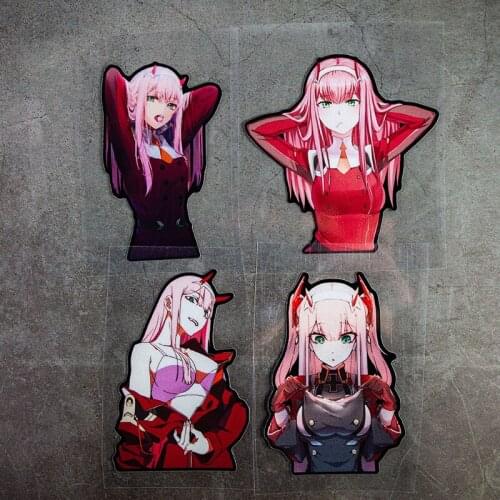 Pink Hair Sexy Girl Reflective Car Stickers Animation Cartoon 02 Window Motorcycle Electric Scratch Cover Sticker DIY Decorative