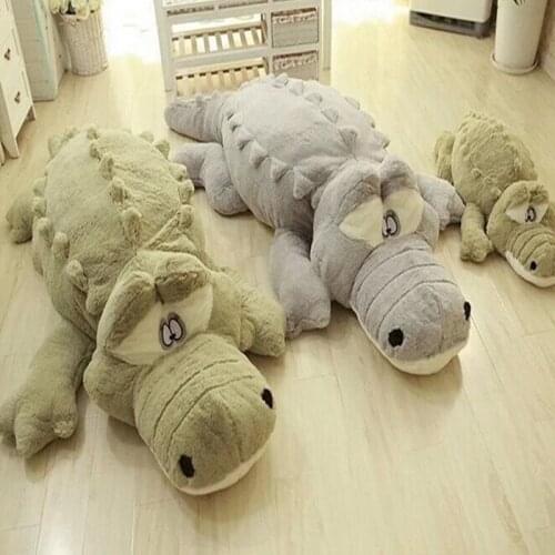 Crocodile Plush Toy Pillow Cartoon Crocodile Doll Cute Furry Gray Green Kids Toy 90cm 110cm 160cm 200cm 65cm Plush Toy