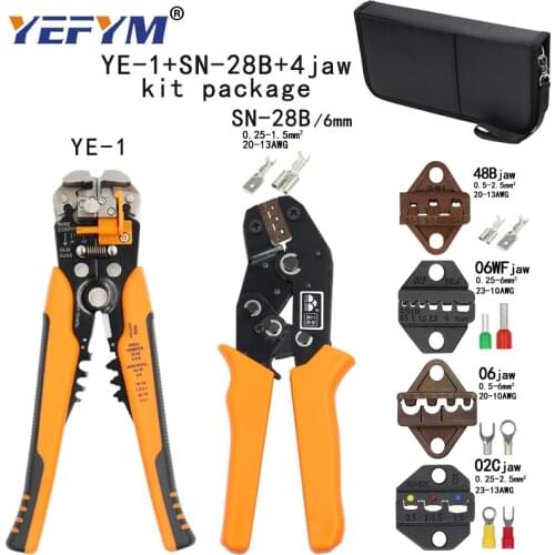 SN-28B crimping wire stripper pliers kit for TAB 2.8 4.8/C3 XH2.54 2510/tube/non insuated terminals 190mm electric clamp tools