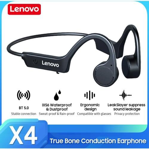Lenovo X4 TWS Bluetooth 5.0 Headset True Wireless Bone Conduction Earphones Sound Privacy Protection IP56 Waterproof Headphones