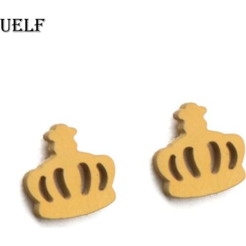 Uelf Trendy Cute Kids Crown Mixed e Stud Earrings For Girls Children Gifts Stainless Steel Jewelry