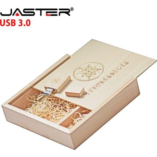 JASTER 2 in 1 USB 3.0 Wooden Flash Drive pen drive 64GB 32GB 16GB 4GB Capacity U Disk USB Pen Drive Smart Phone Memory Stick